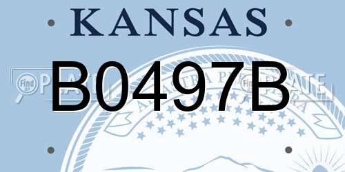 B0497B Kansas License Plate