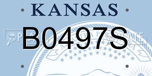 B0497S Kansas License Plate