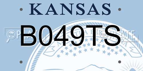 B049TS Kansas License Plate