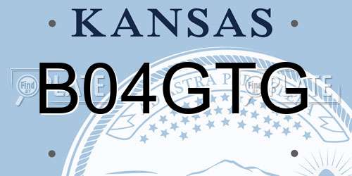 B04GTG Kansas License Plate