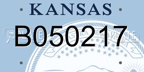 B050217 Kansas License Plate