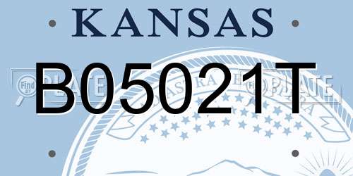 B05021T Kansas License Plate