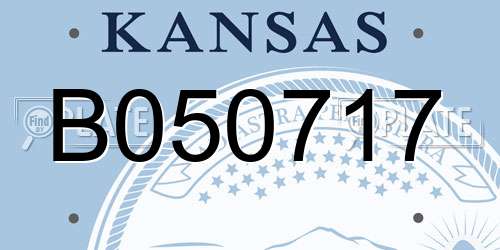 B050717 Kansas License Plate