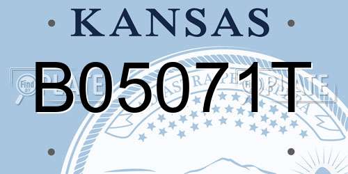 B05071T Kansas License Plate