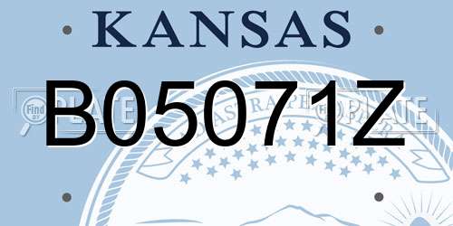 B05071Z Kansas License Plate