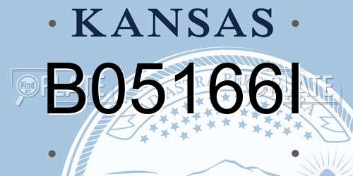 B05166I Kansas License Plate
