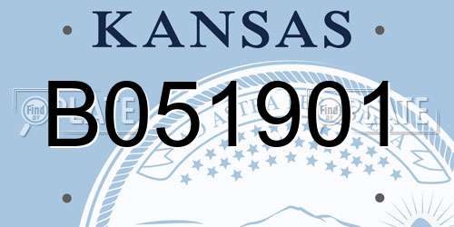 B051901 Kansas License Plate