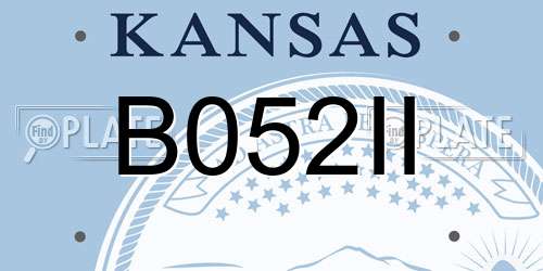 B052II Kansas License Plate