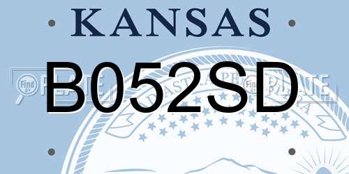 B052SD Kansas License Plate
