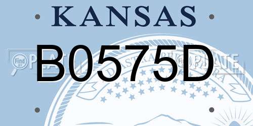 B0575D Kansas License Plate