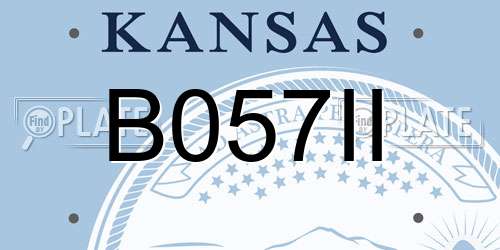 B057II Kansas License Plate