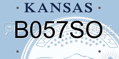 B057SO Kansas License Plate