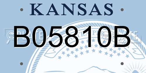 B05810B Kansas License Plate