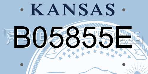 B05855E Kansas License Plate