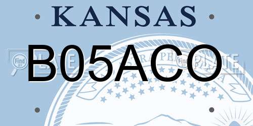 B05ACO Kansas License Plate