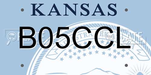 B05CCL Kansas License Plate