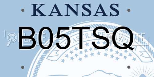 B05TSQ Kansas License Plate