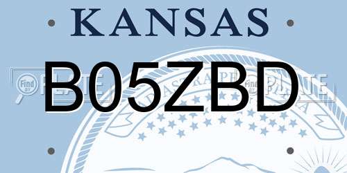 B05ZBD Kansas License Plate