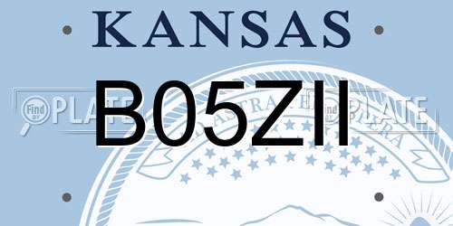 B05ZII Kansas License Plate