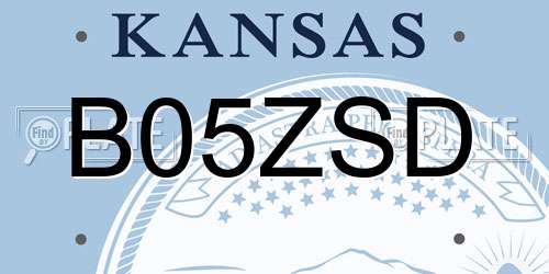 B05ZSD Kansas License Plate
