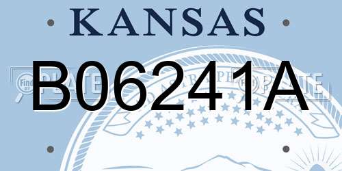 B06241A Kansas License Plate