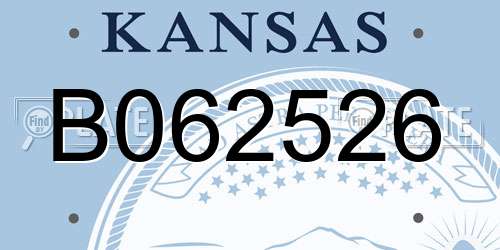 B062526 Kansas License Plate