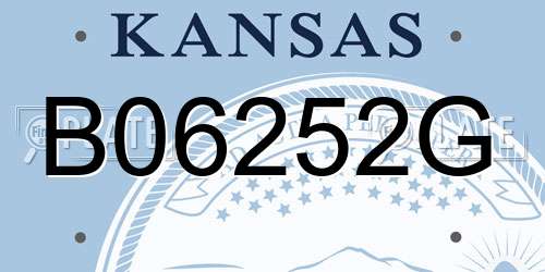 B06252G Kansas License Plate