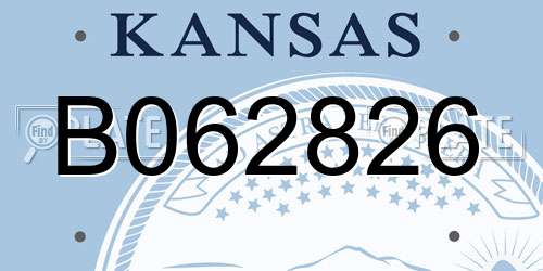 B062826 Kansas License Plate