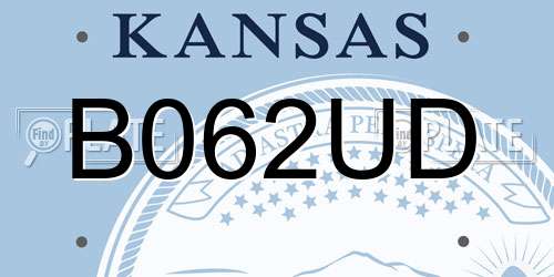 B062UD Kansas License Plate