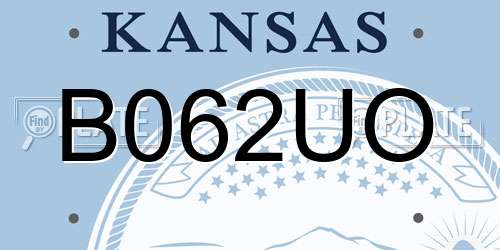 B062UO Kansas License Plate