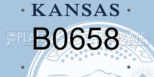 B0658 Kansas License Plate