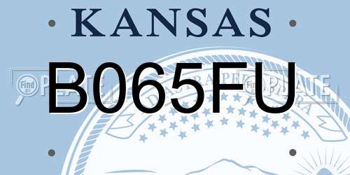 B065FU Kansas License Plate