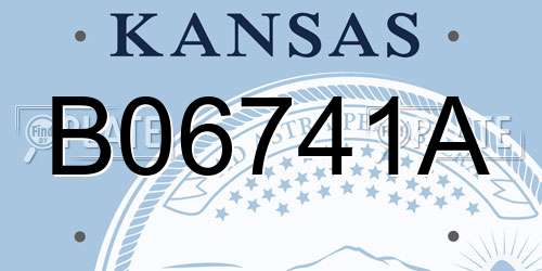 B06741A Kansas License Plate