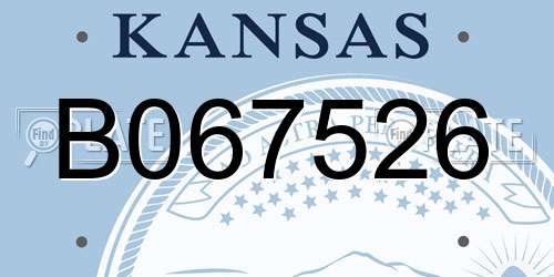 B067526 Kansas License Plate