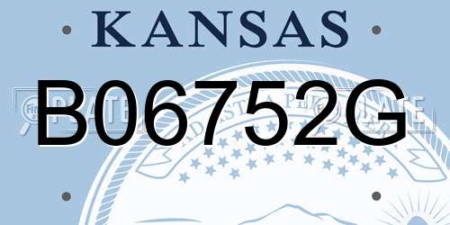 B06752G Kansas License Plate