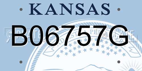 B06757G Kansas License Plate