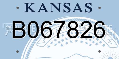 B067826 Kansas License Plate