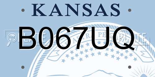 B067UQ Kansas License Plate