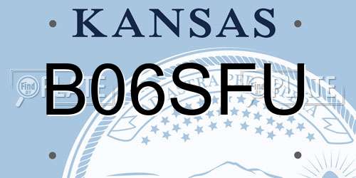 B06SFU Kansas License Plate