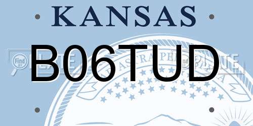 B06TUD Kansas License Plate