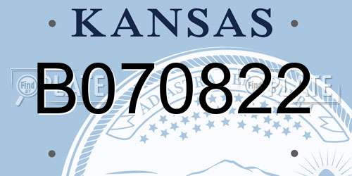B070822 Kansas License Plate