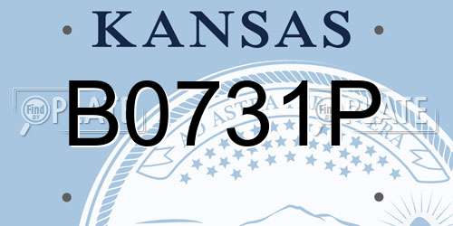 B0731P Kansas License Plate