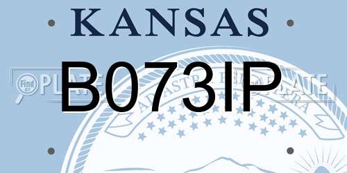B073IP Kansas License Plate
