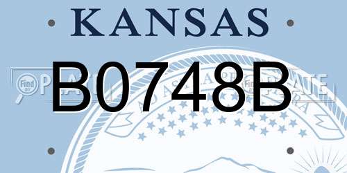 B0748B Kansas License Plate