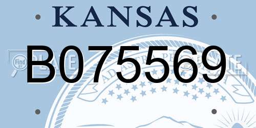 B075569 Kansas License Plate