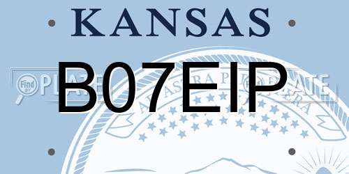 B07EIP Kansas License Plate