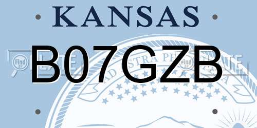 B07GZB Kansas License Plate