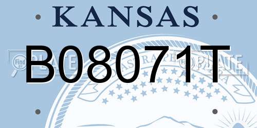 B08071T Kansas License Plate