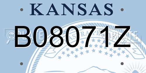 B08071Z Kansas License Plate