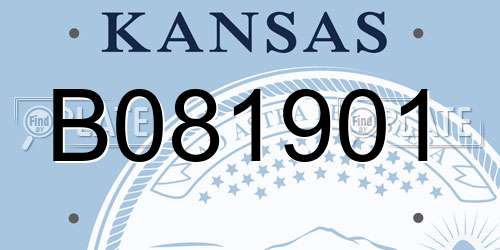 B081901 Kansas License Plate
